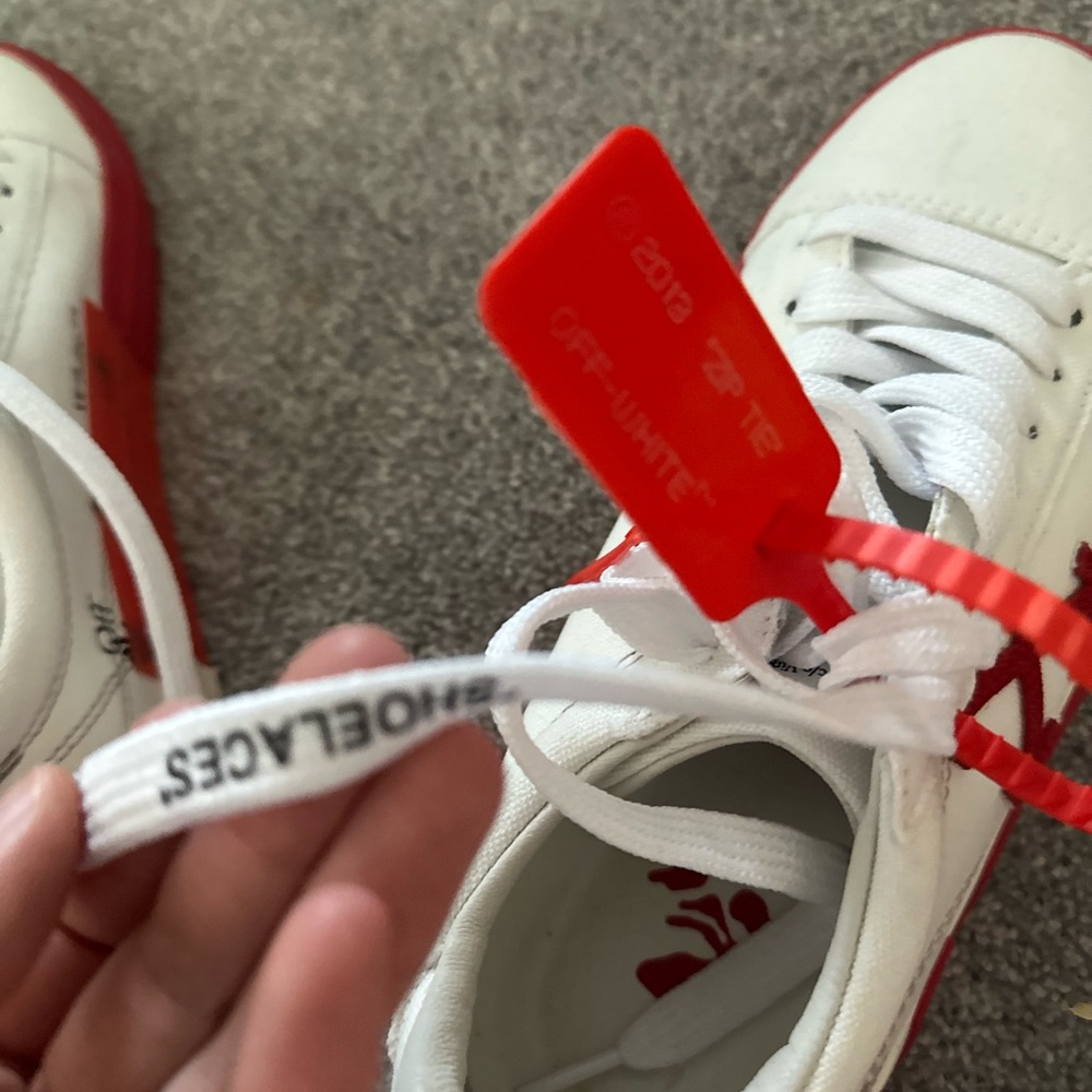 Off-White Lace-Up Cotton Canvas Sneakers - Picture 4 of 9